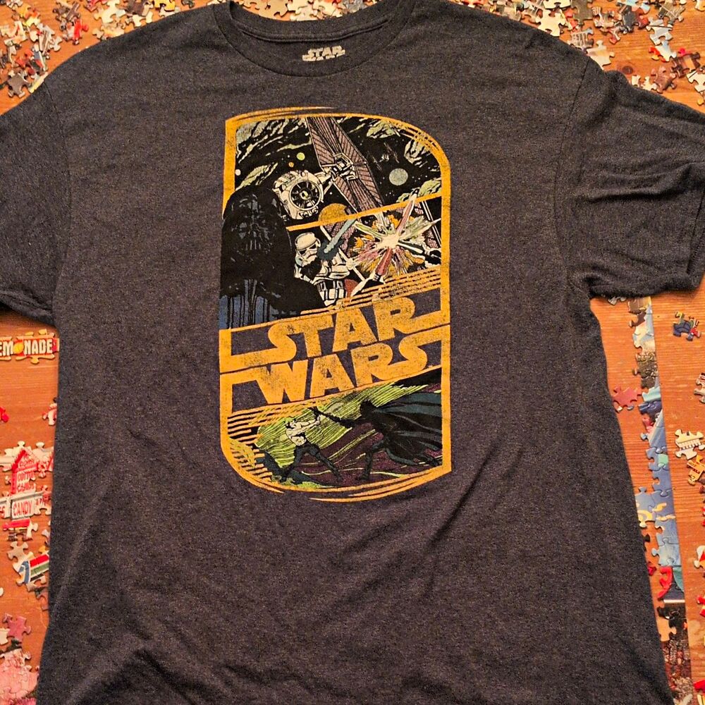 Star Wars Men's Graphic T-Shirt Clothing XL Gray Short Sleeve